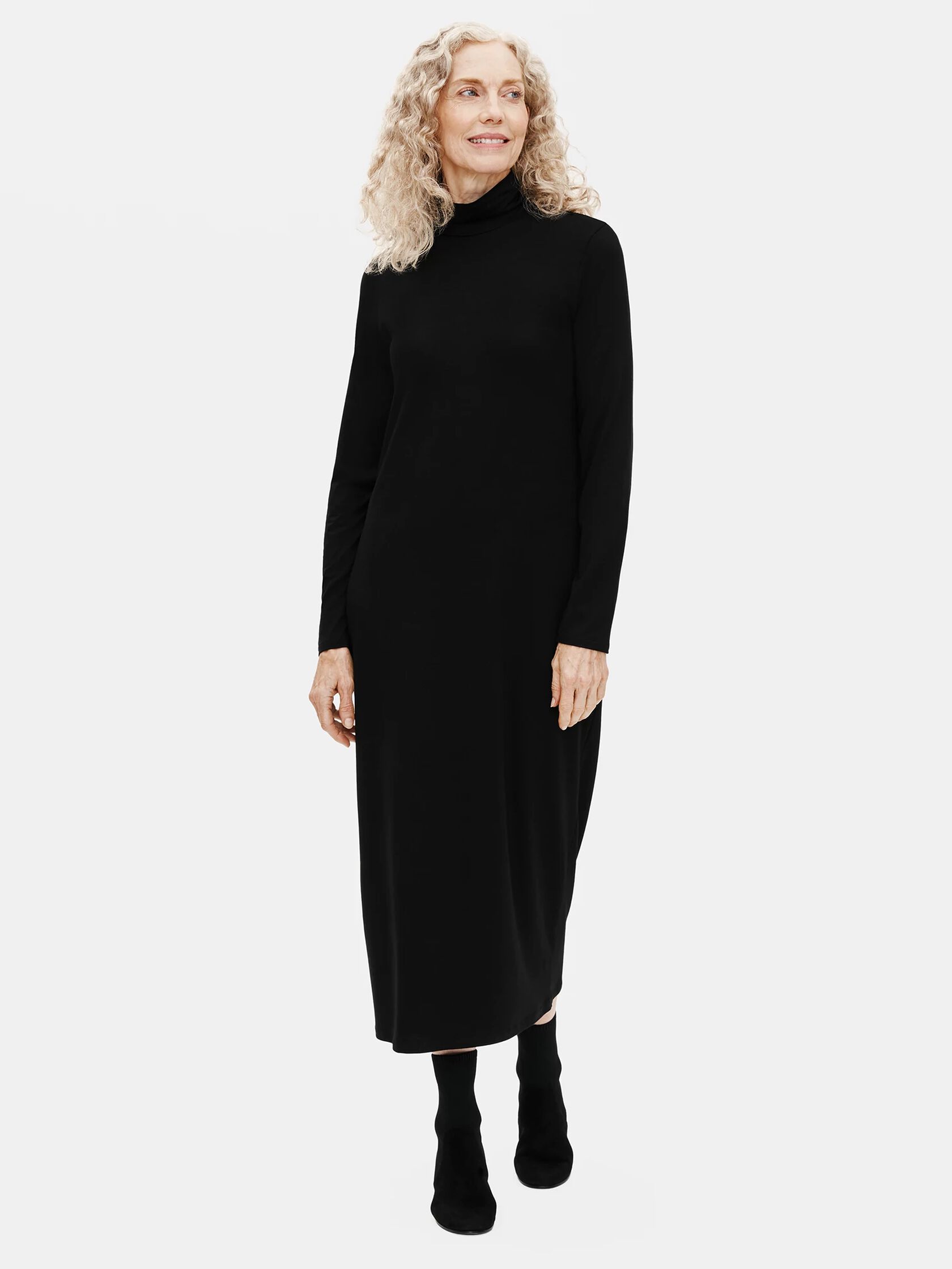 Viscose Jersey Scrunch Neck Dress