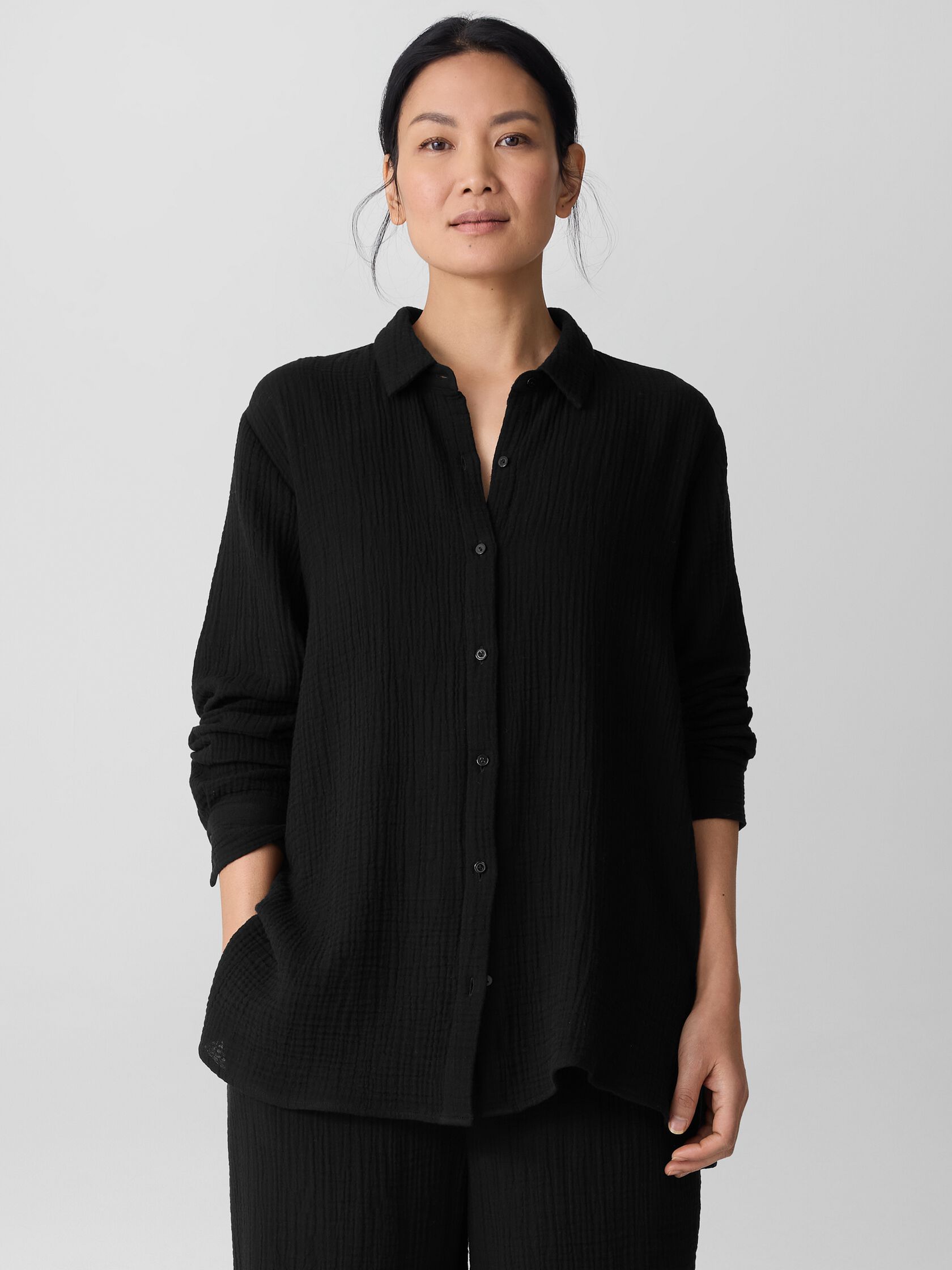 Organic Cotton Lofty Gauze Classic Collar Shirt