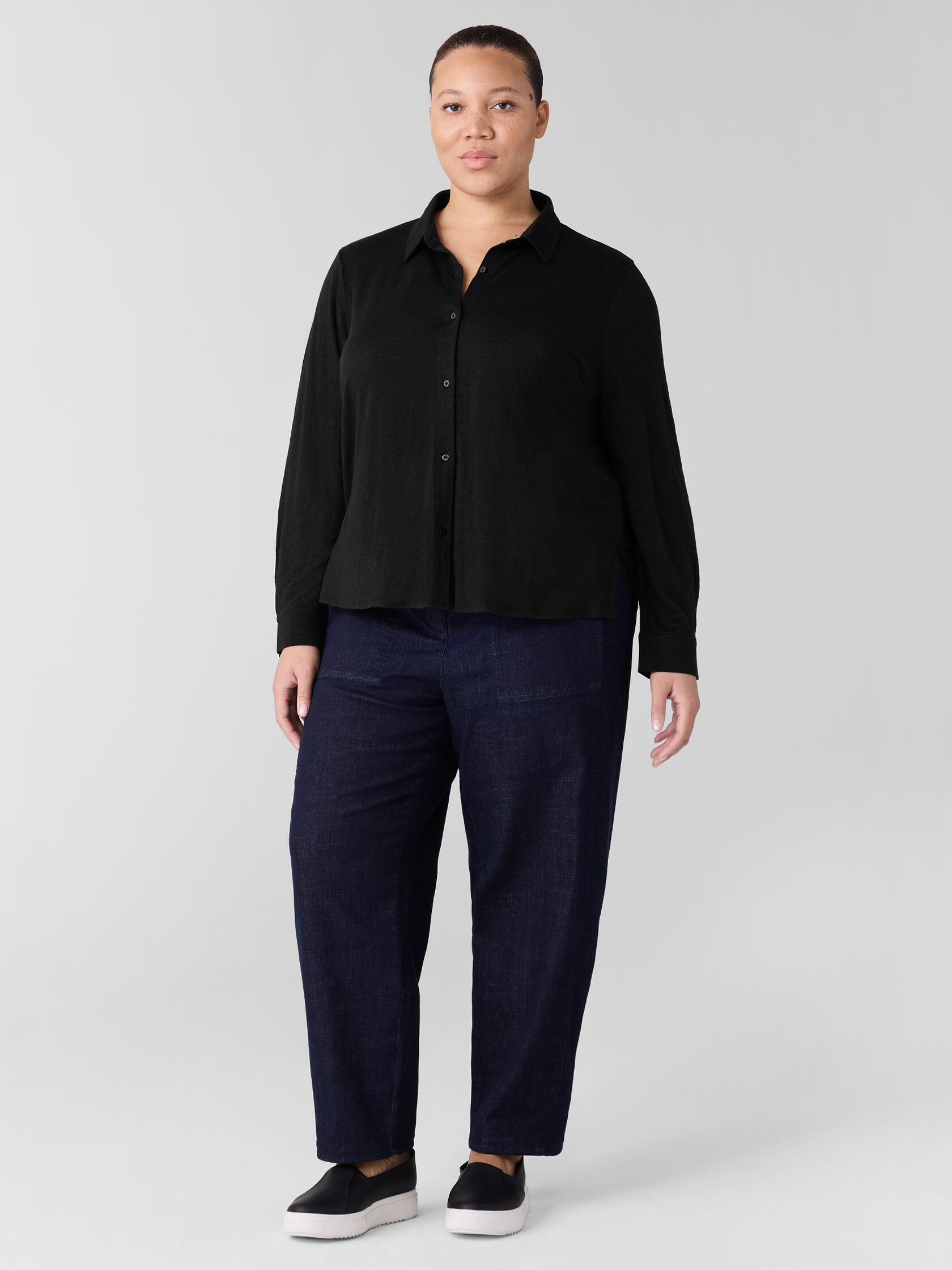 Organic Linen Jersey Classic Collar Shirt
