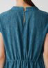 Woven Plissé Funnel Neck Dress