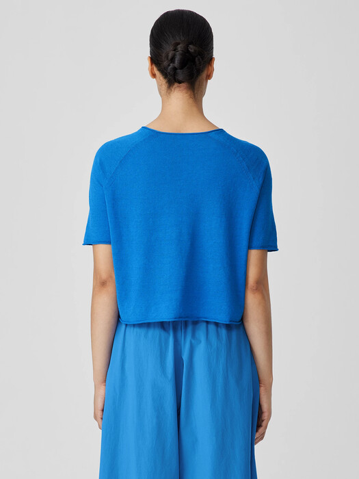 Organic Linen Cotton Jewel Neck Top