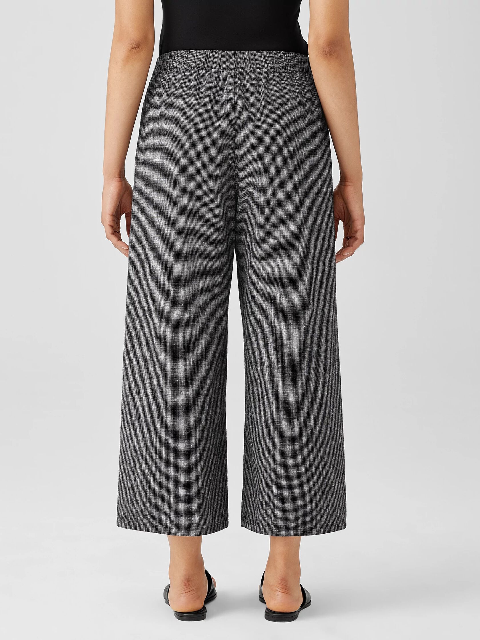 Hemp Organic Cotton Grid Wide-Leg Pant