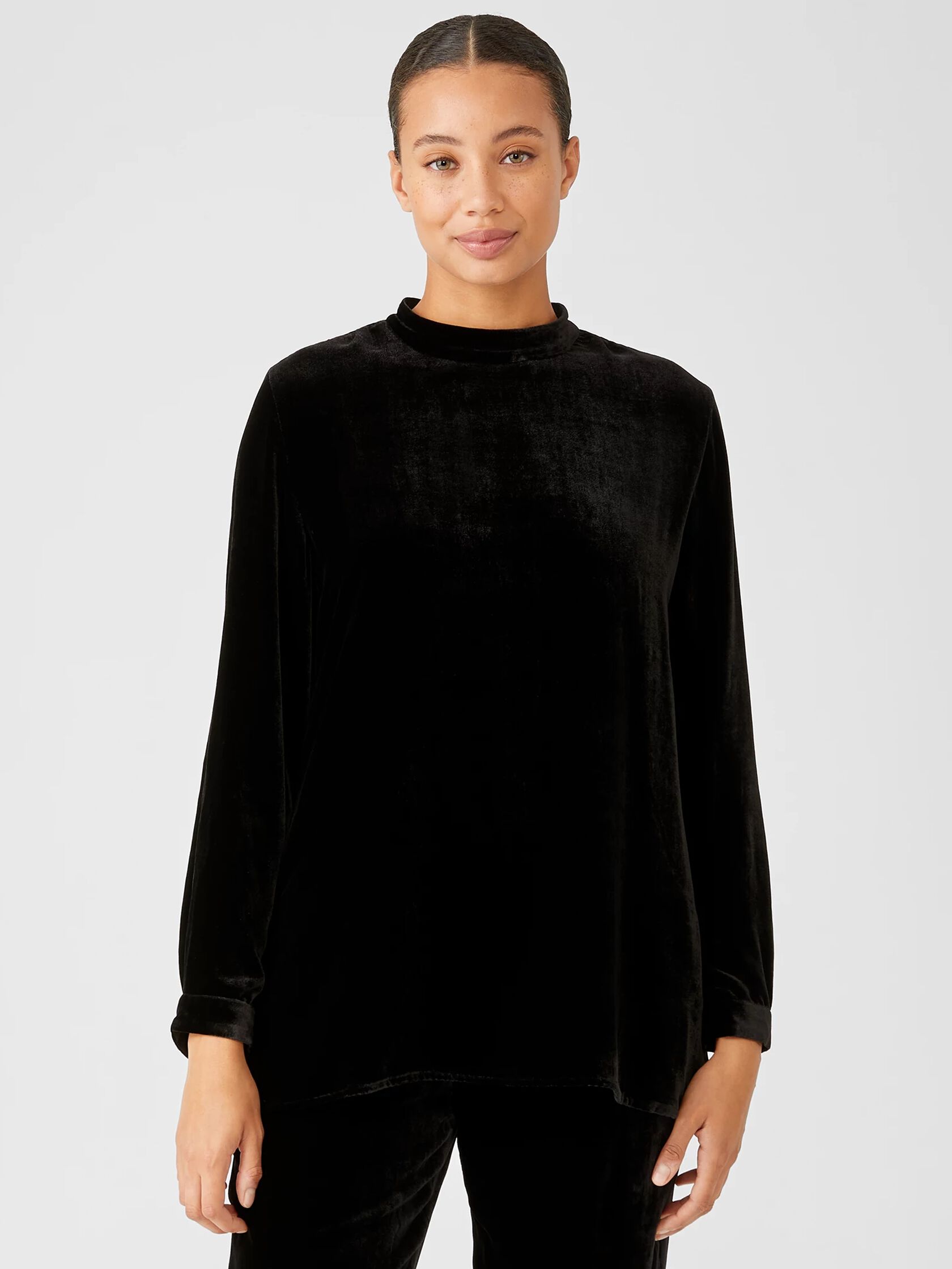 Velvet Mock Neck Top