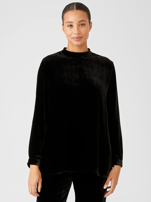 Velvet Mock Neck Top