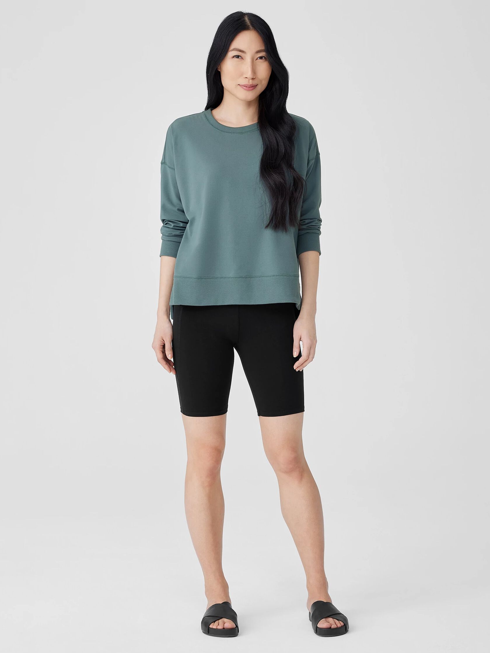 Pima Cotton Stretch Jersey Shorts EILEEN FISHER