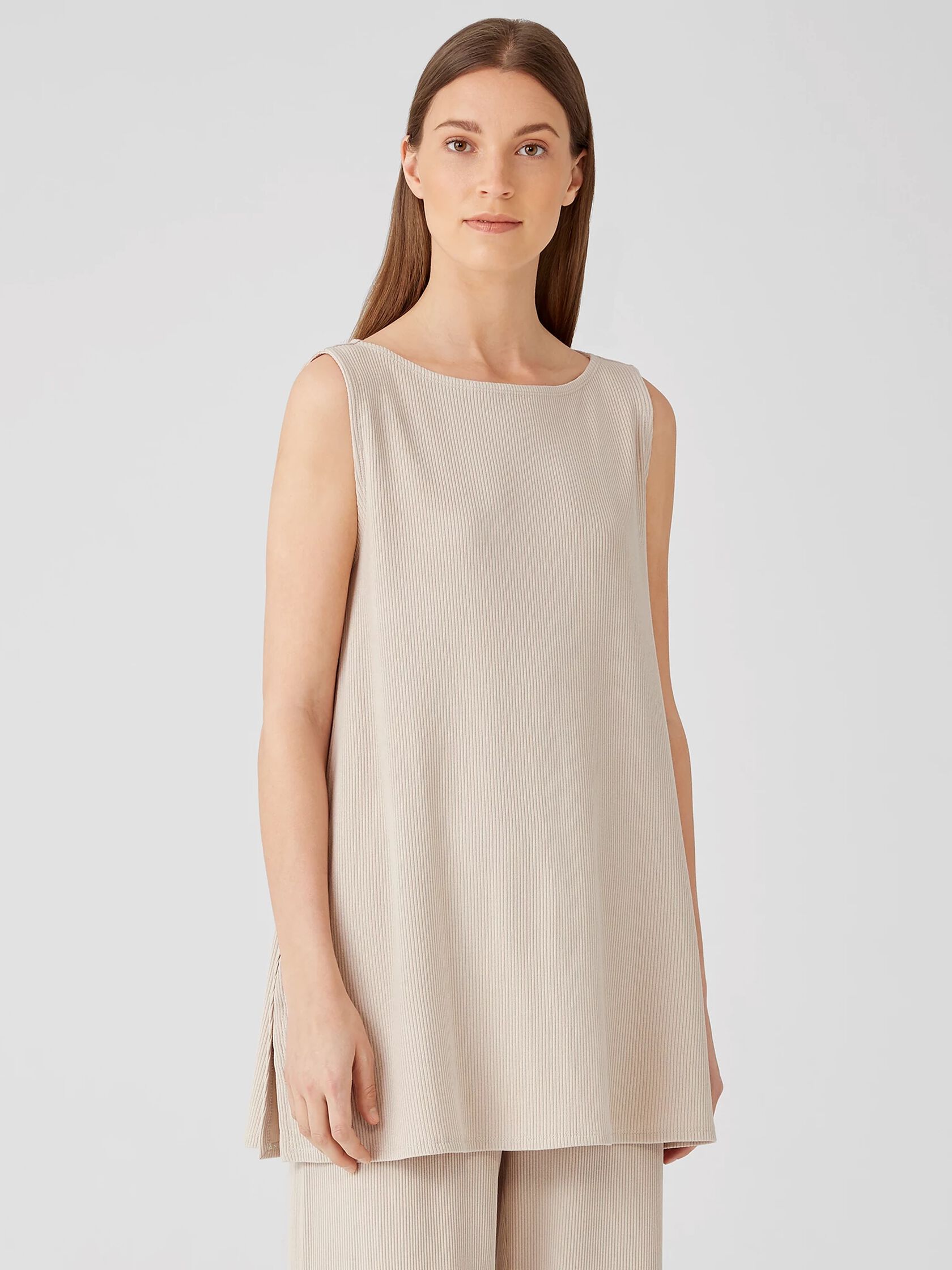 Ribbed Organic Cotton Blend Long Top