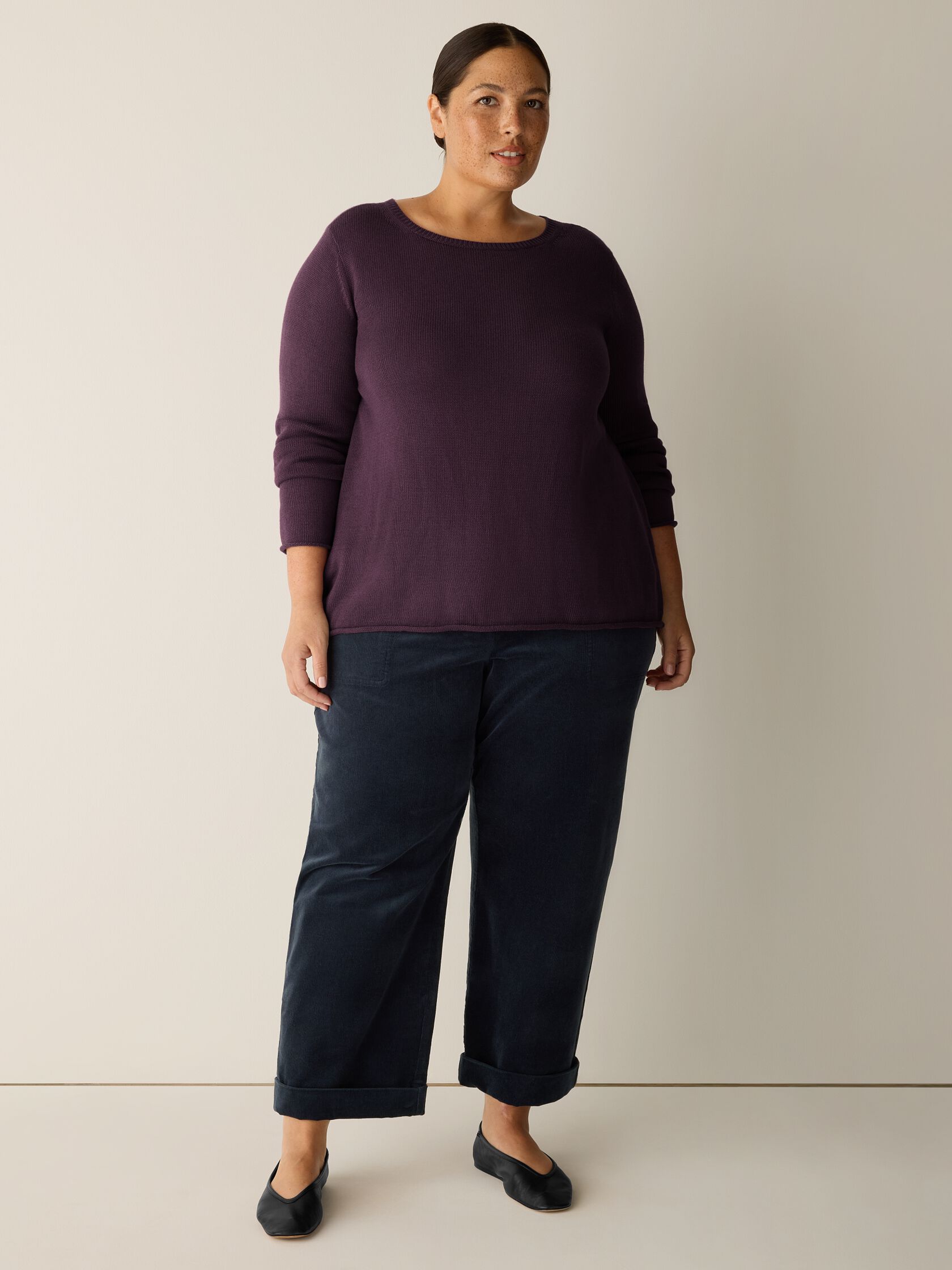 Peruvian Cotton Blend Bateau Neck Top
