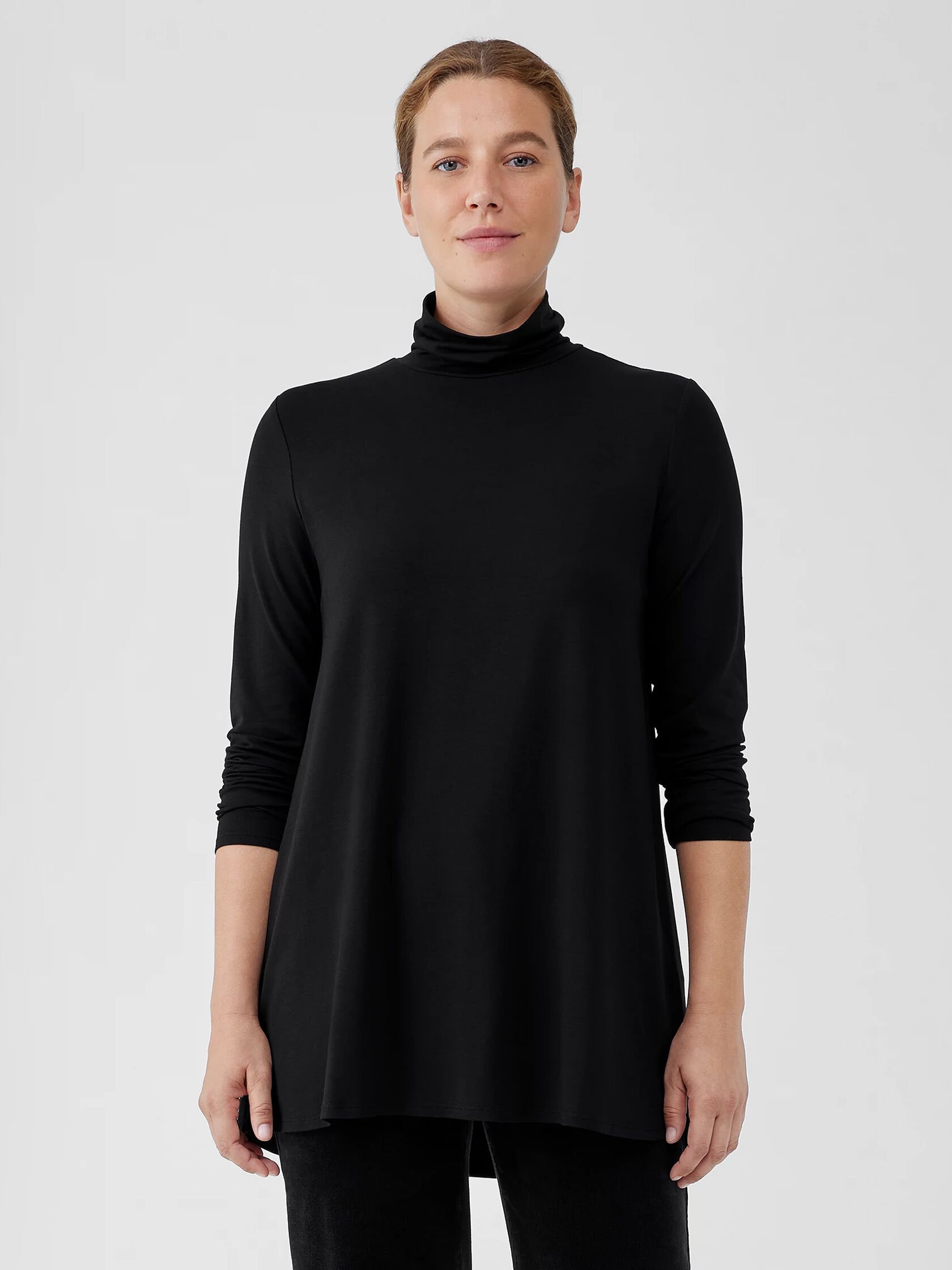 Fine Jersey Scrunch Neck Long Top