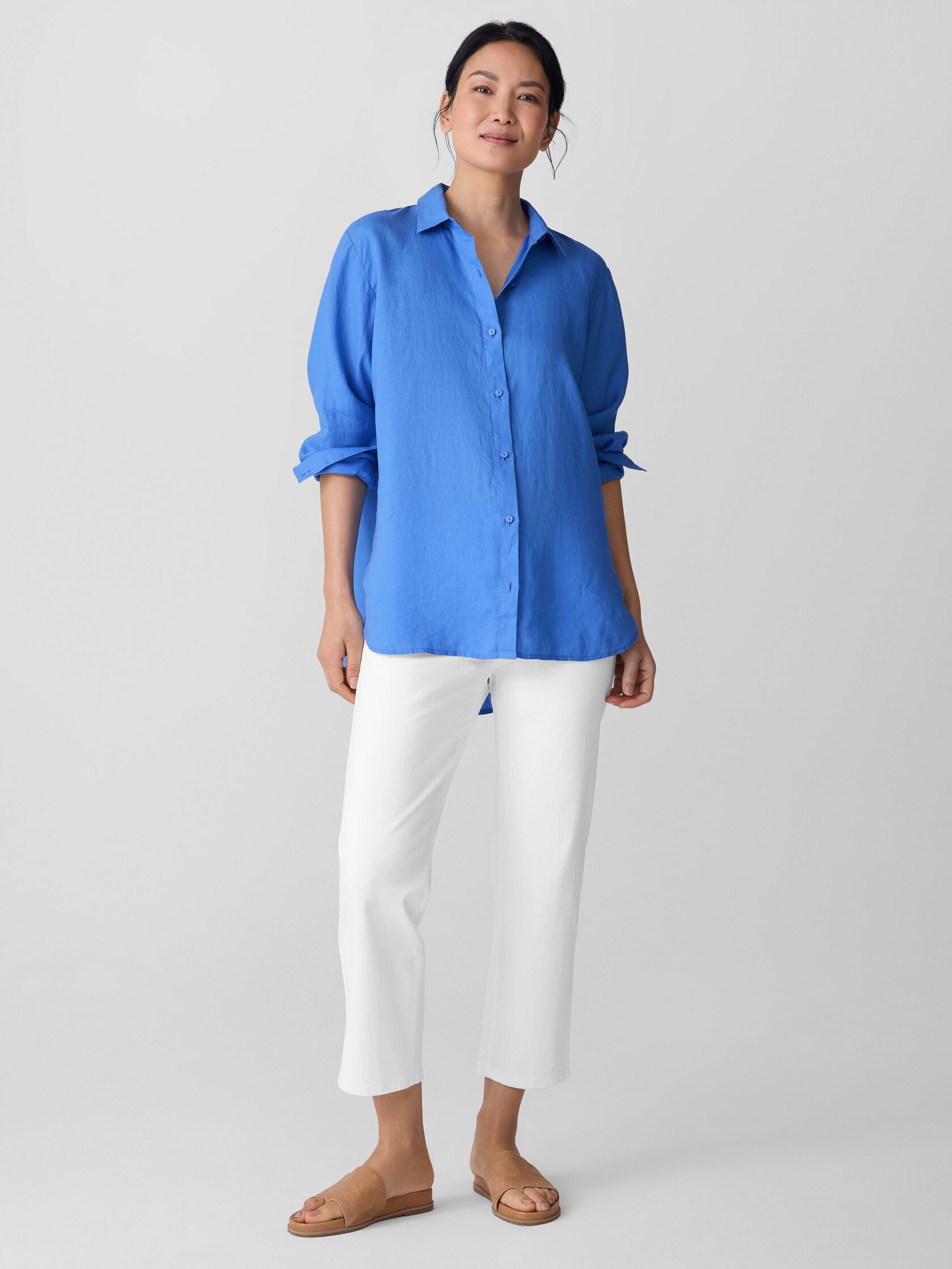 Organic Handkerchief Linen Classic Collar Shirt