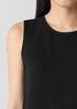 Silk Georgette Crepe Round Neck Tank