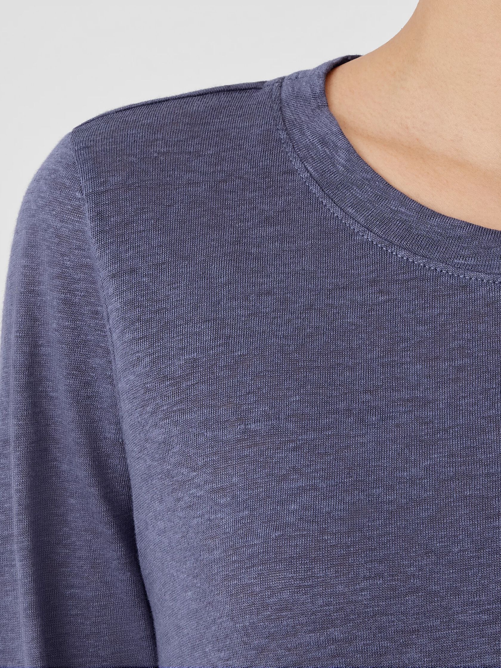 Organic Linen Jersey Crew Neck Top