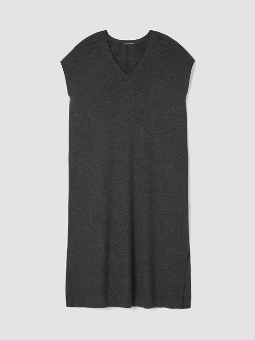 Merino Rib V-Neck Dress