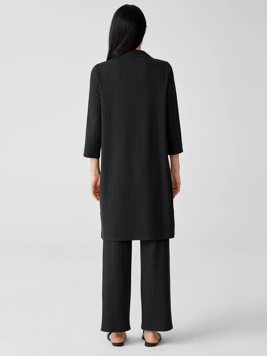 Washable StretchRib Funnel Neck Dress