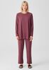 Washable Stretch Rib Crew Neck Top