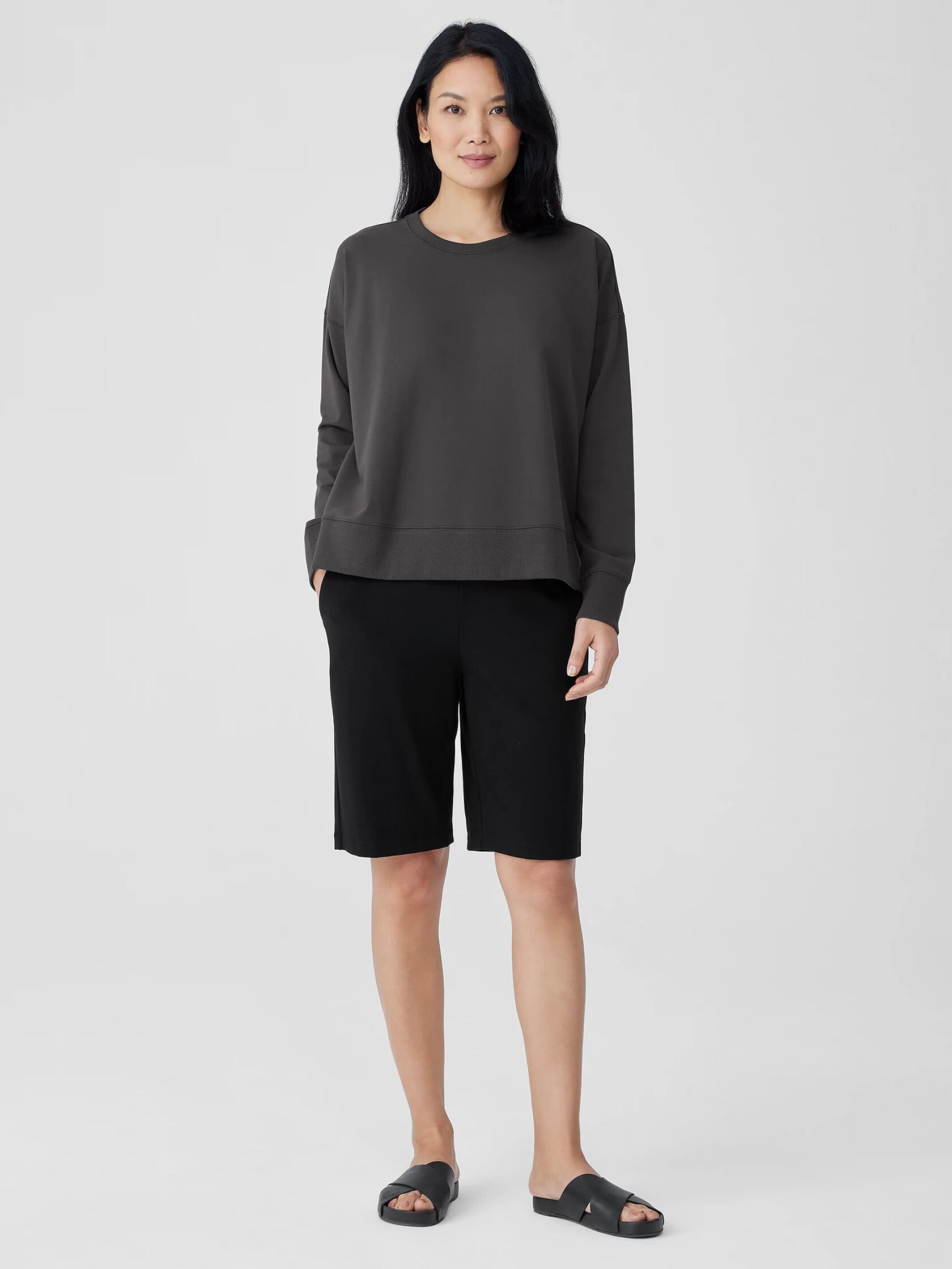 Pima Cotton Stretch Jersey Walking Shorts