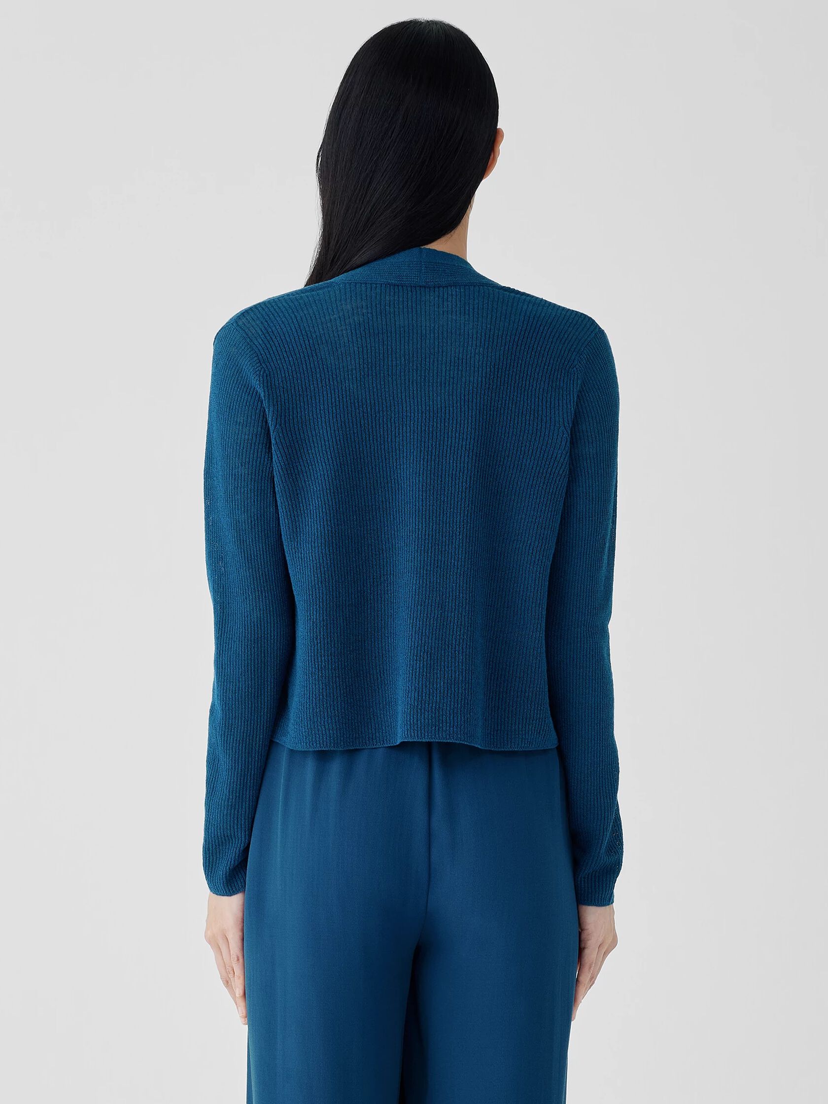 Organic Linen Cotton Airy Tuck Cropped Cardigan