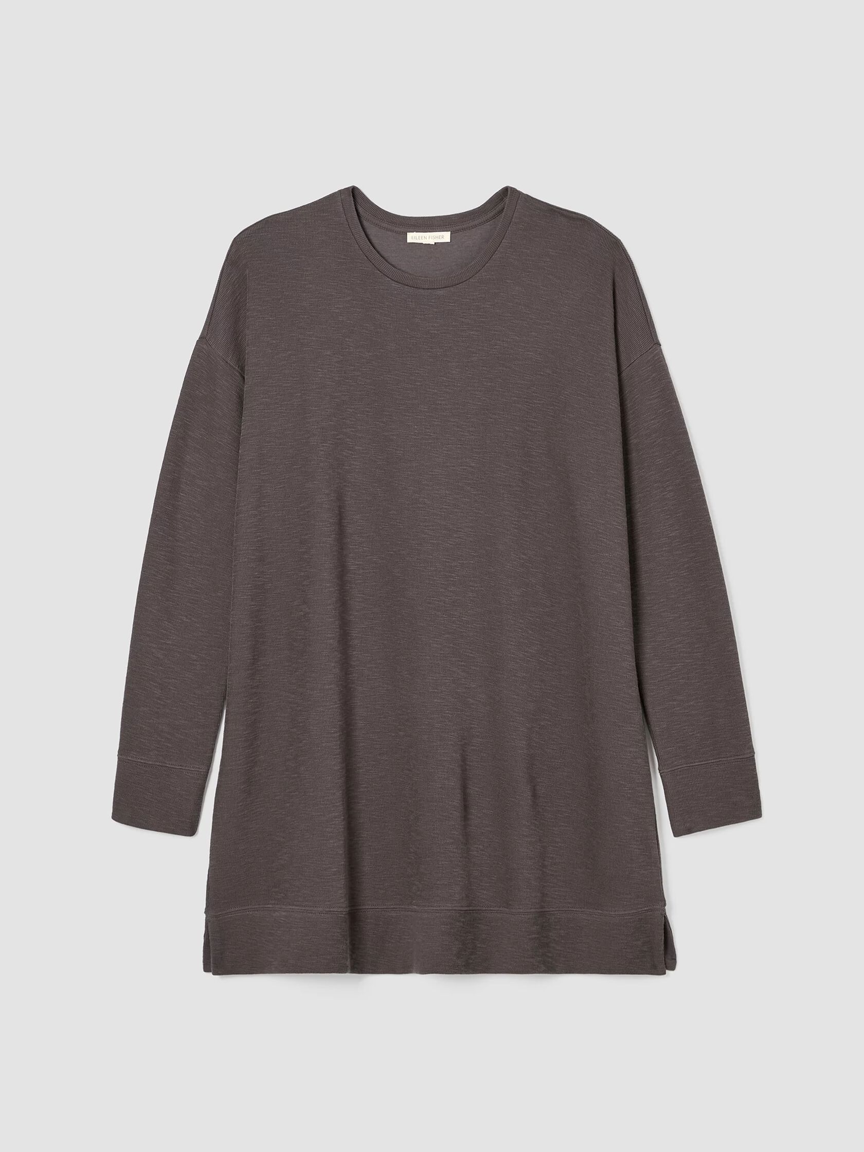 Organic Cotton Slubby Rib Knit Crew Neck Top