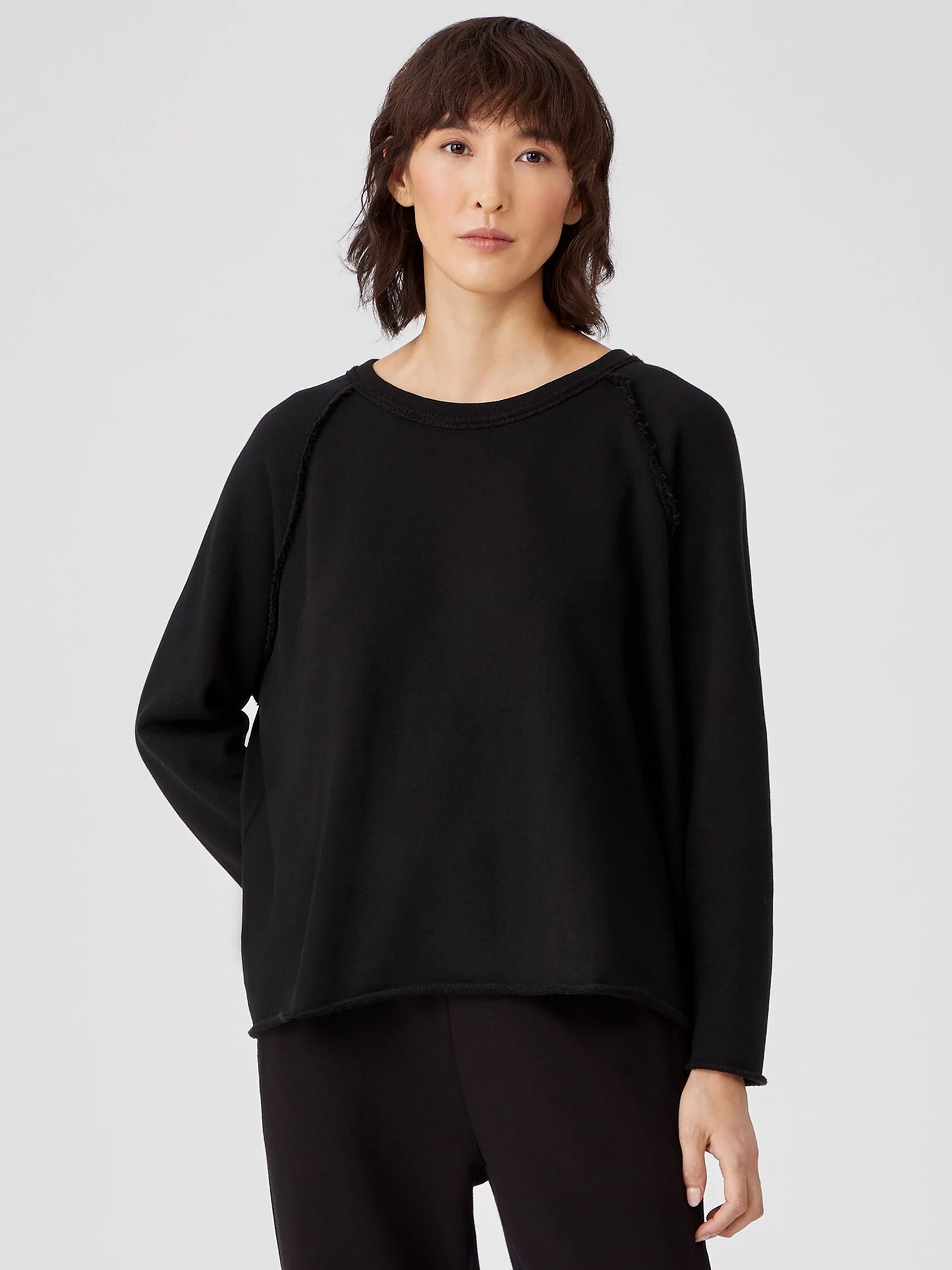 Organic Cotton French Terry Crew Neck Top
