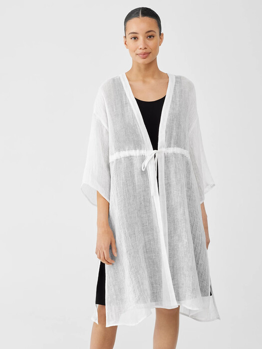 Organic Linen Gauze Belted Jacket