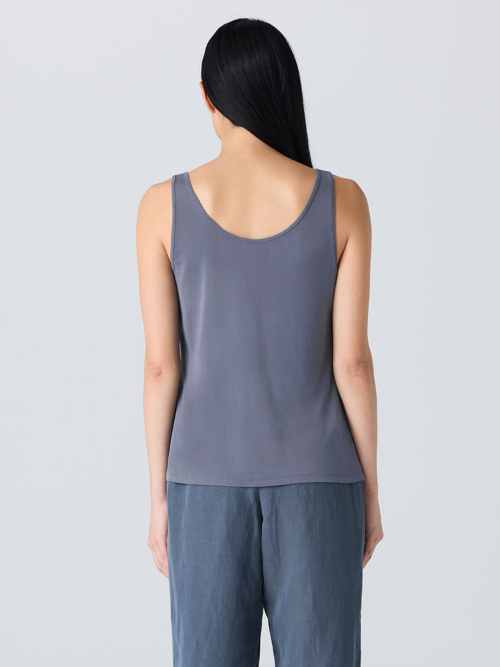 Stretch Silk Jersey Scoop Neck Tank