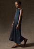 Dimensional Silk Jacquard Round Neck Dress