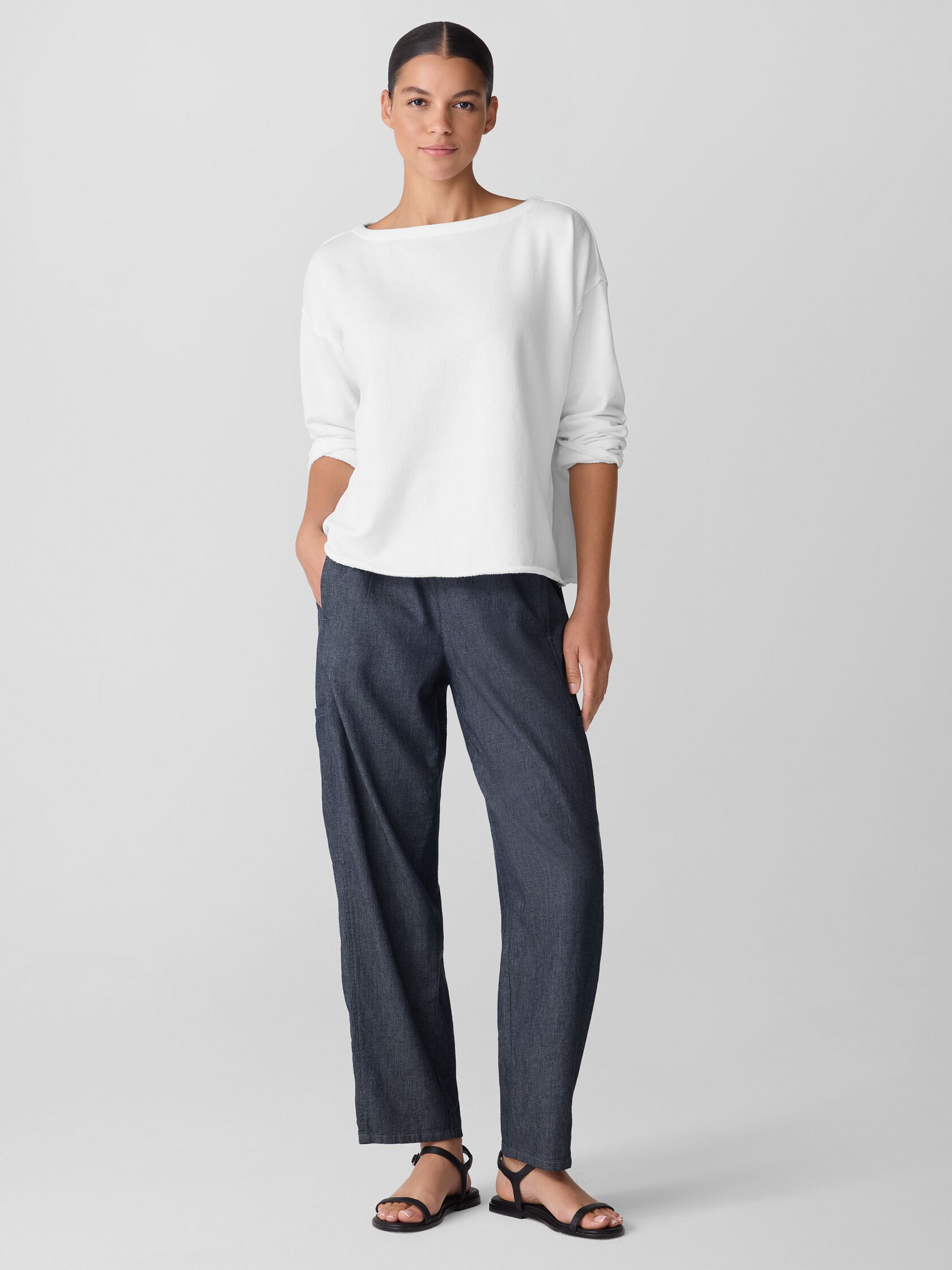 Lightweight Organic Cotton Terry Box-Top
