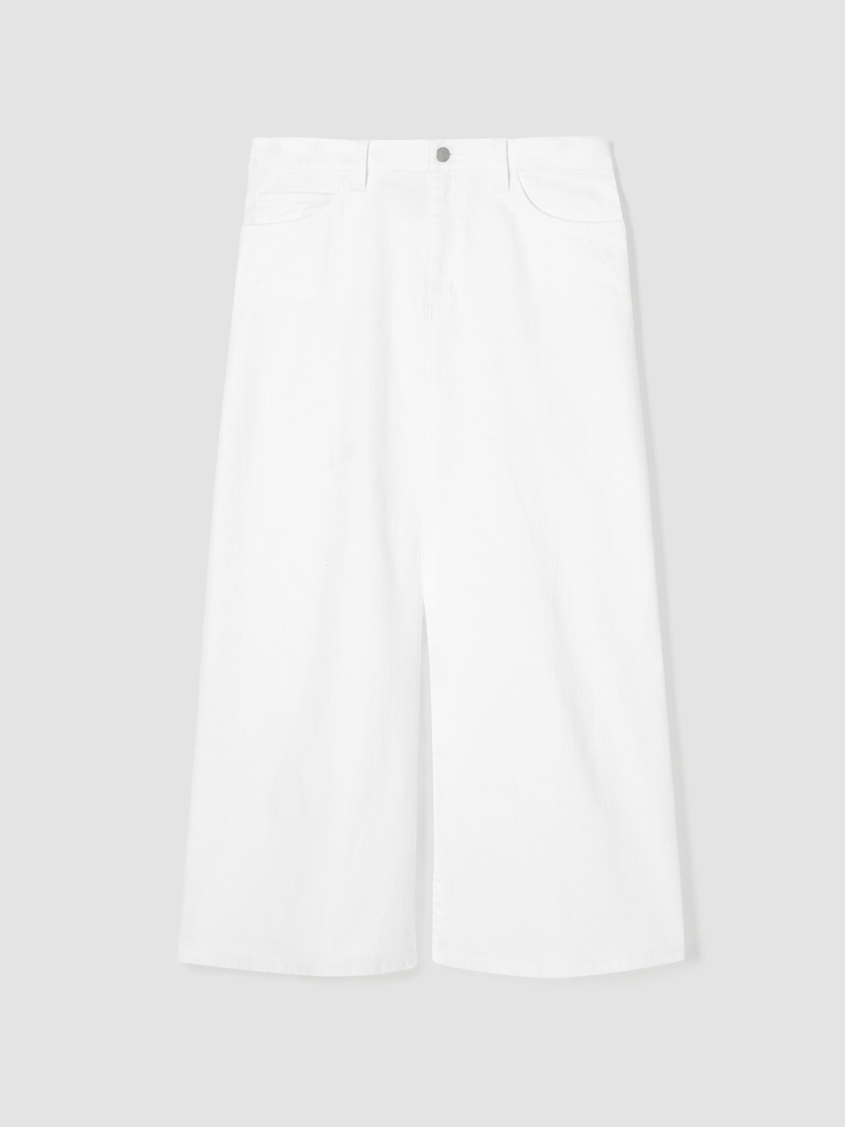 Garment-Dyed Organic Cotton Denim A-Line Skirt