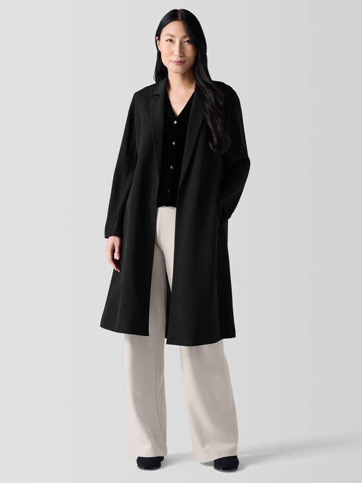 Silk Double Crepe Long Blazer