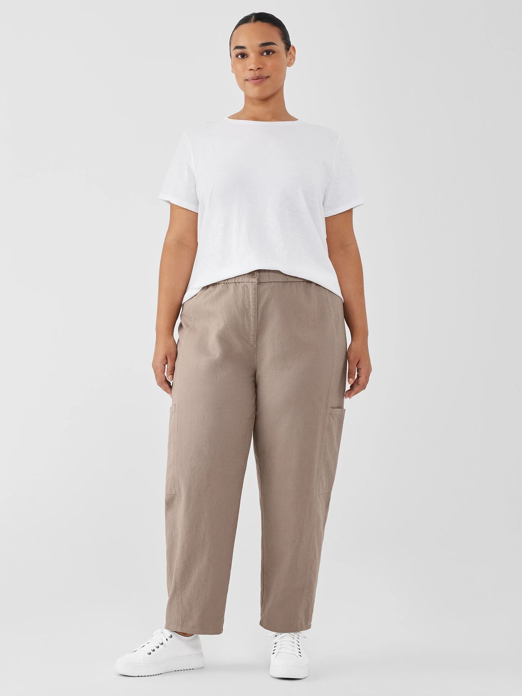 Cotton Hemp Stretch Lantern Pant