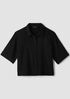 Striped Organic Cotton Twill Elbow-Sleeve Shirt