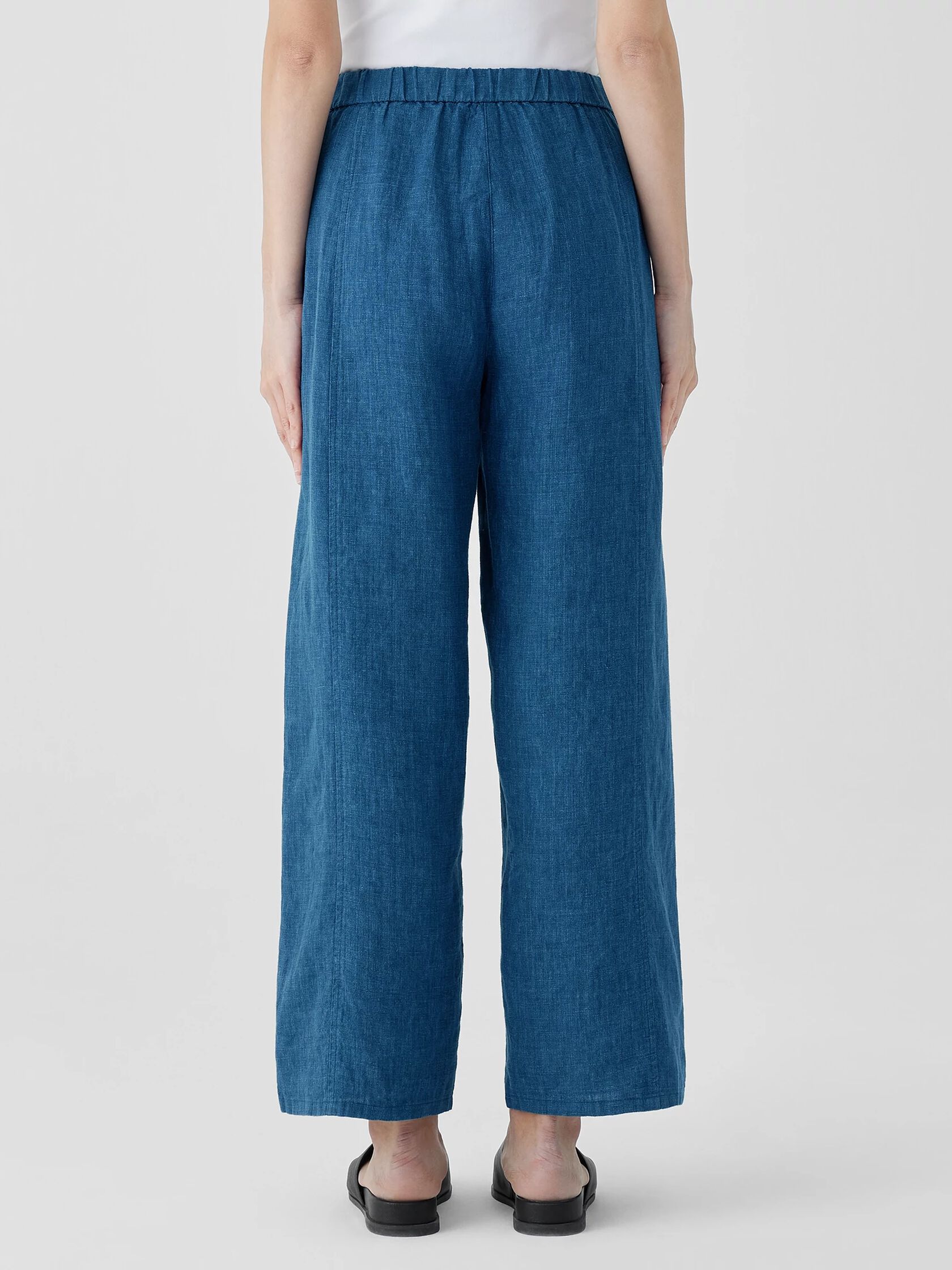 Washed Organic Linen Délavé Wide Trouser Pant