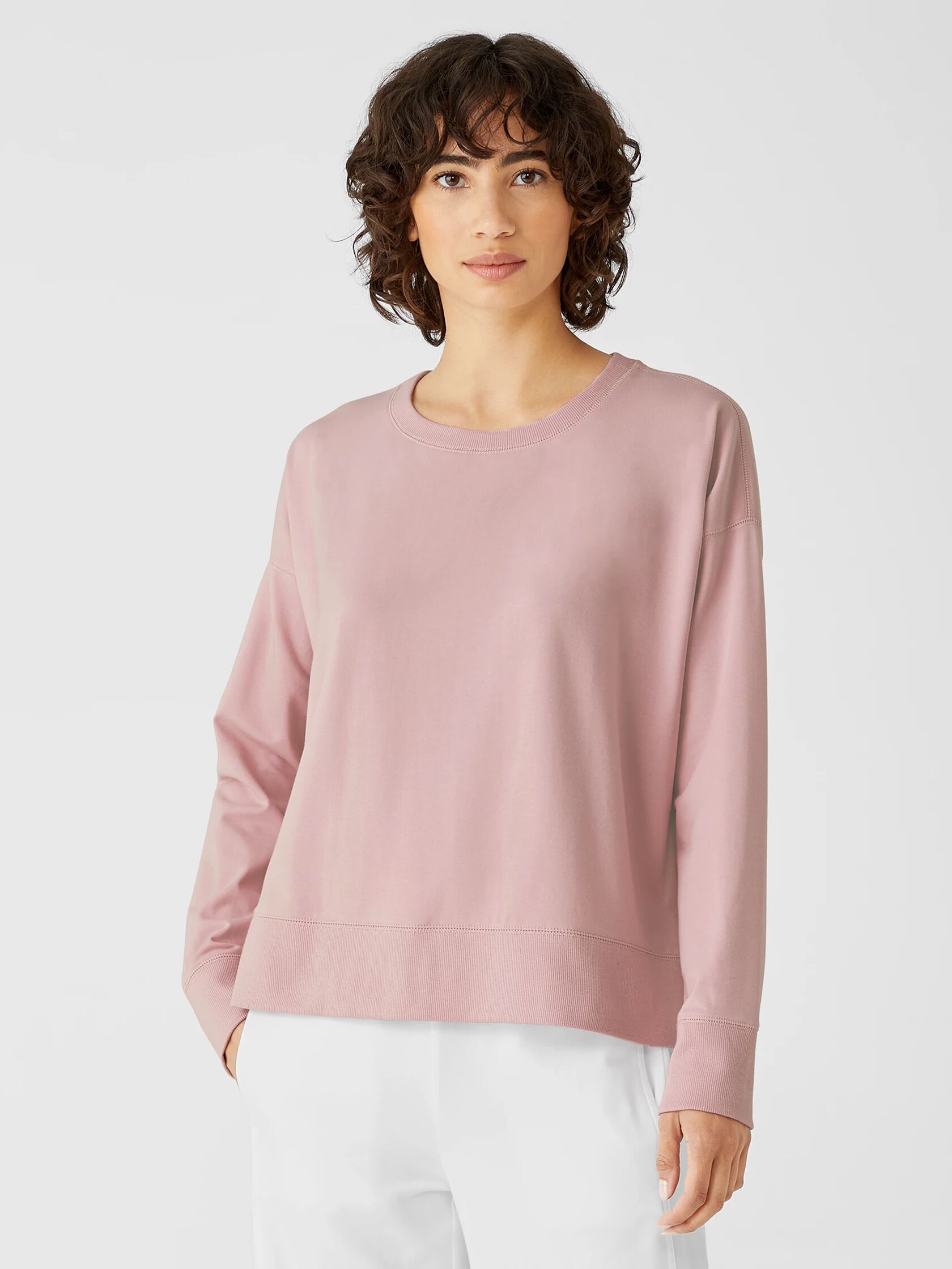 Traceable Cotton Jersey Crew Neck Top