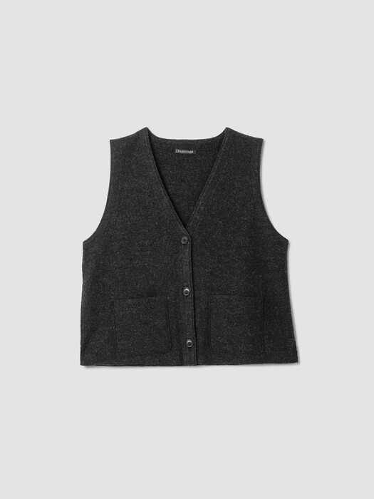 Lightweight Boiled Wool Vest in Regenerative Wool