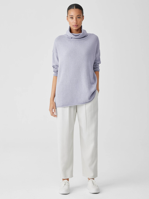 Cotton and Recycled Cashmere Turtleneck Top