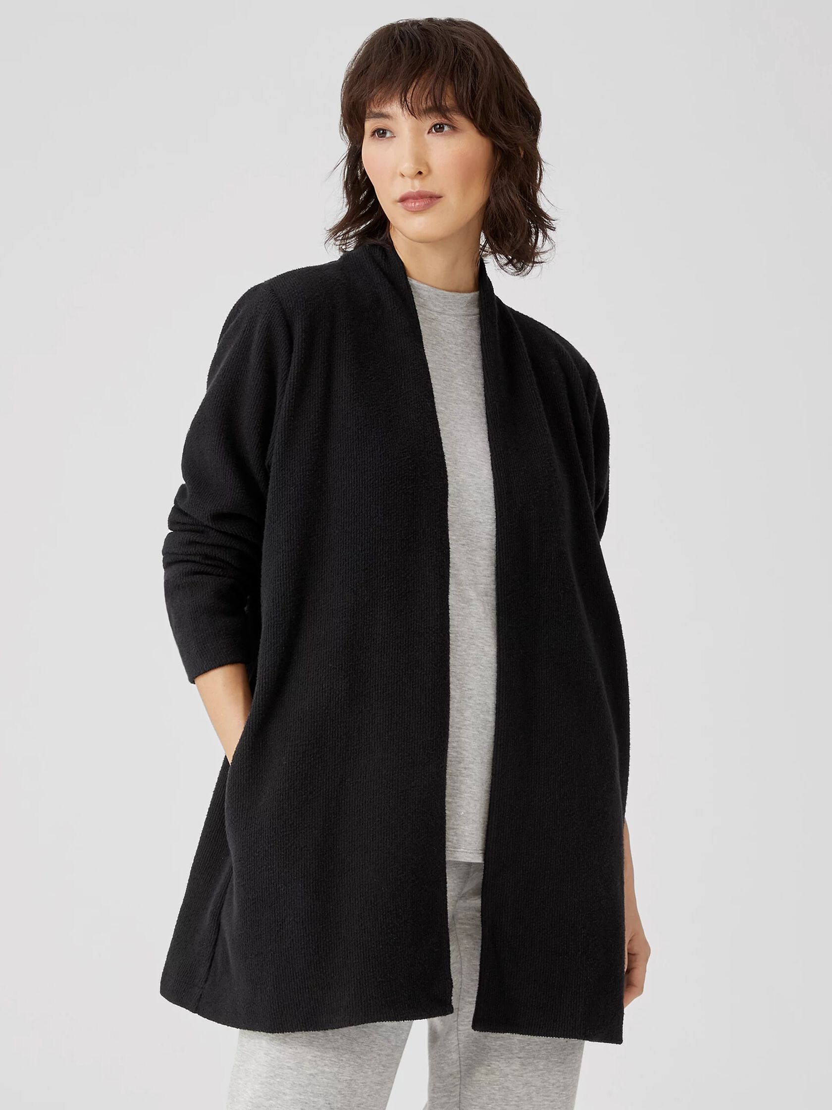 Brushed Organic Cotton Ridge Cardigan