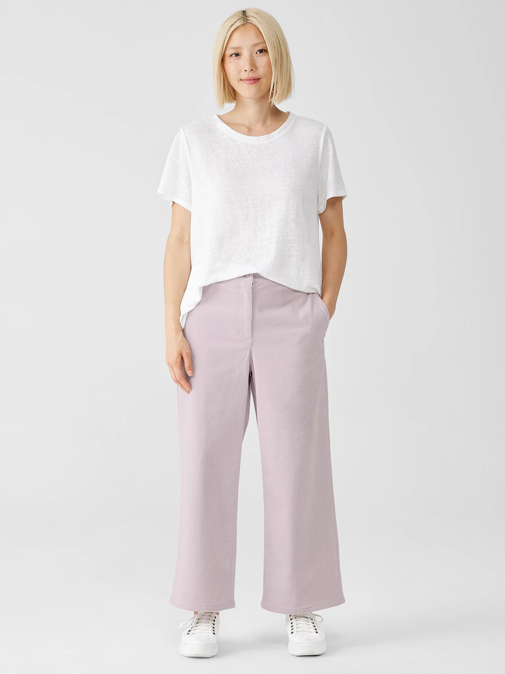 Organic Cotton Stretch Corduroy Wide-Leg Pant