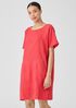 Garment-Dyed Organic Linen Ballet Neck Dress