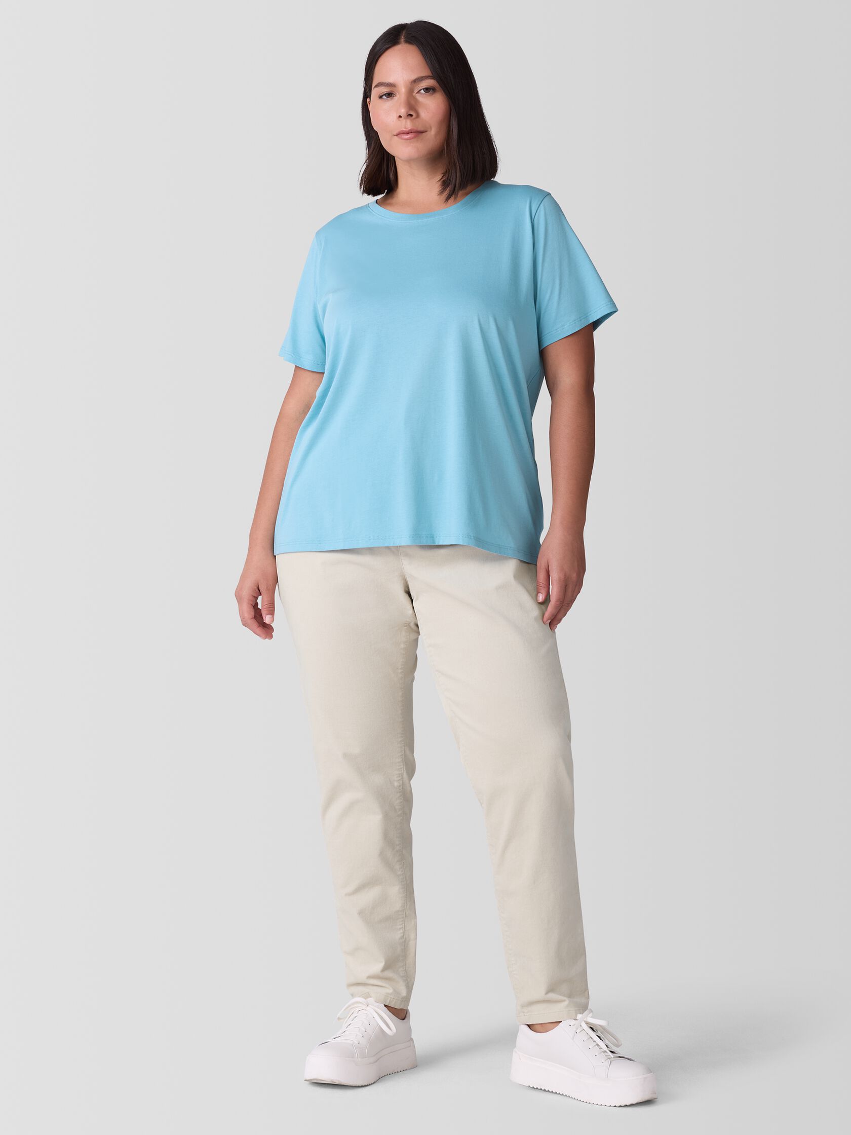 Organic Pima Cotton Jersey Round Neck Tee