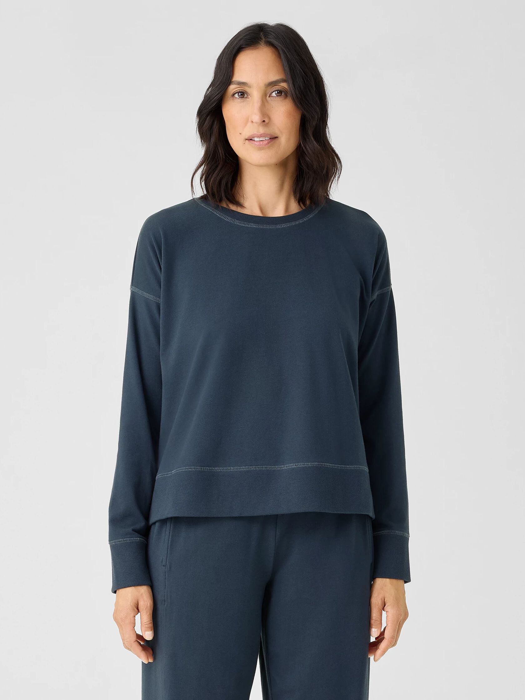 Traceable Cotton Jersey Crew Neck Top