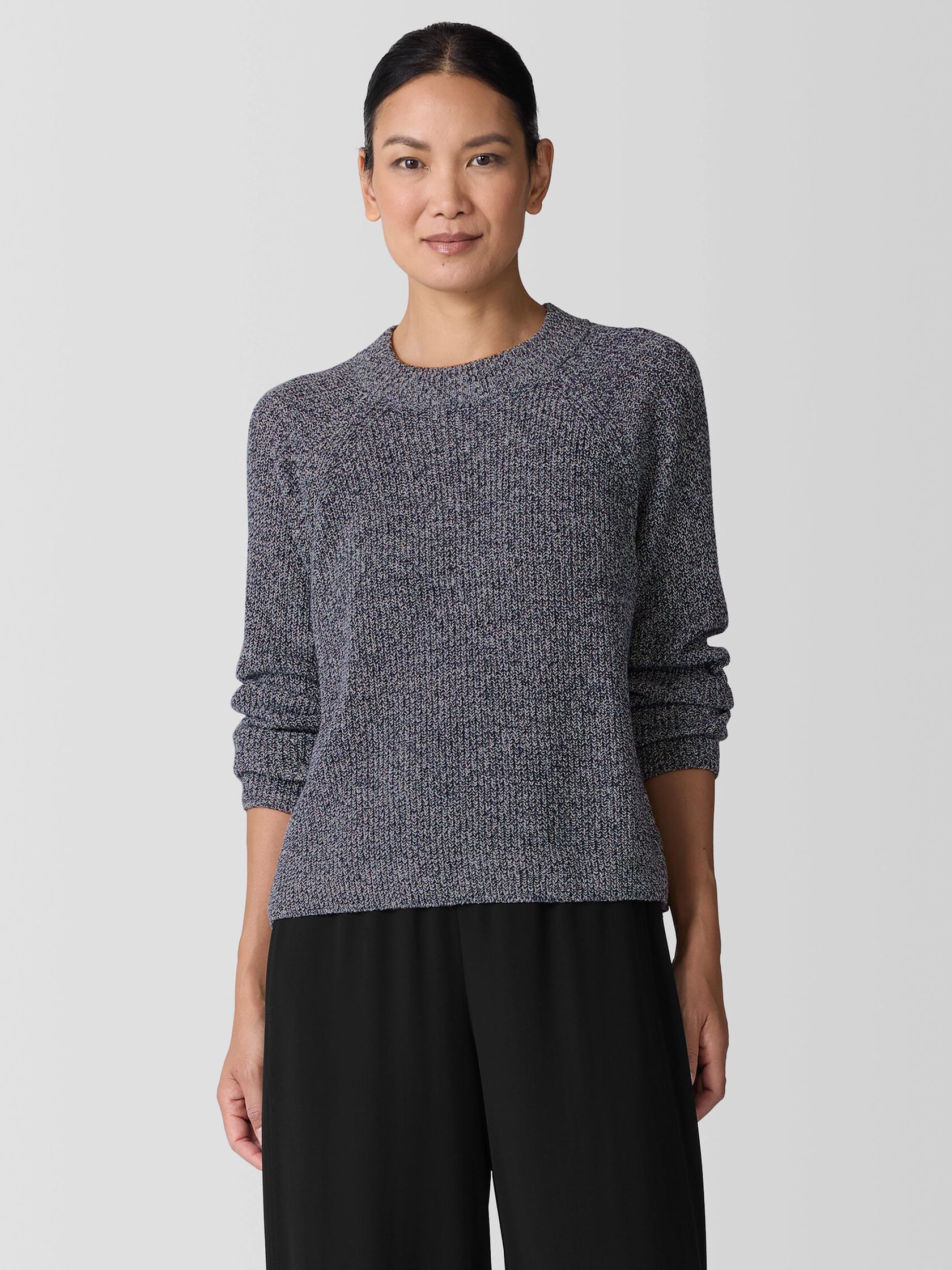Recycled Cotton Twist Mock Neck Top