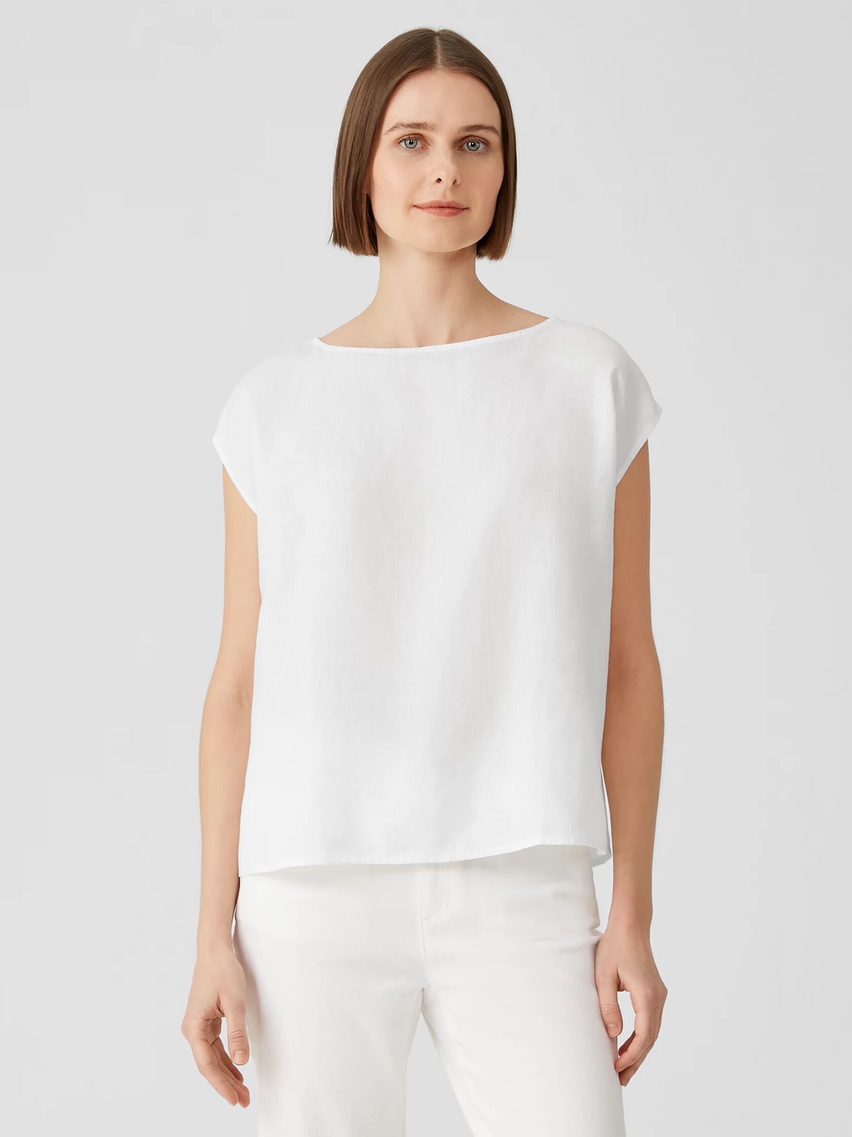 Organic Handkerchief Linen Shirred-Back Top