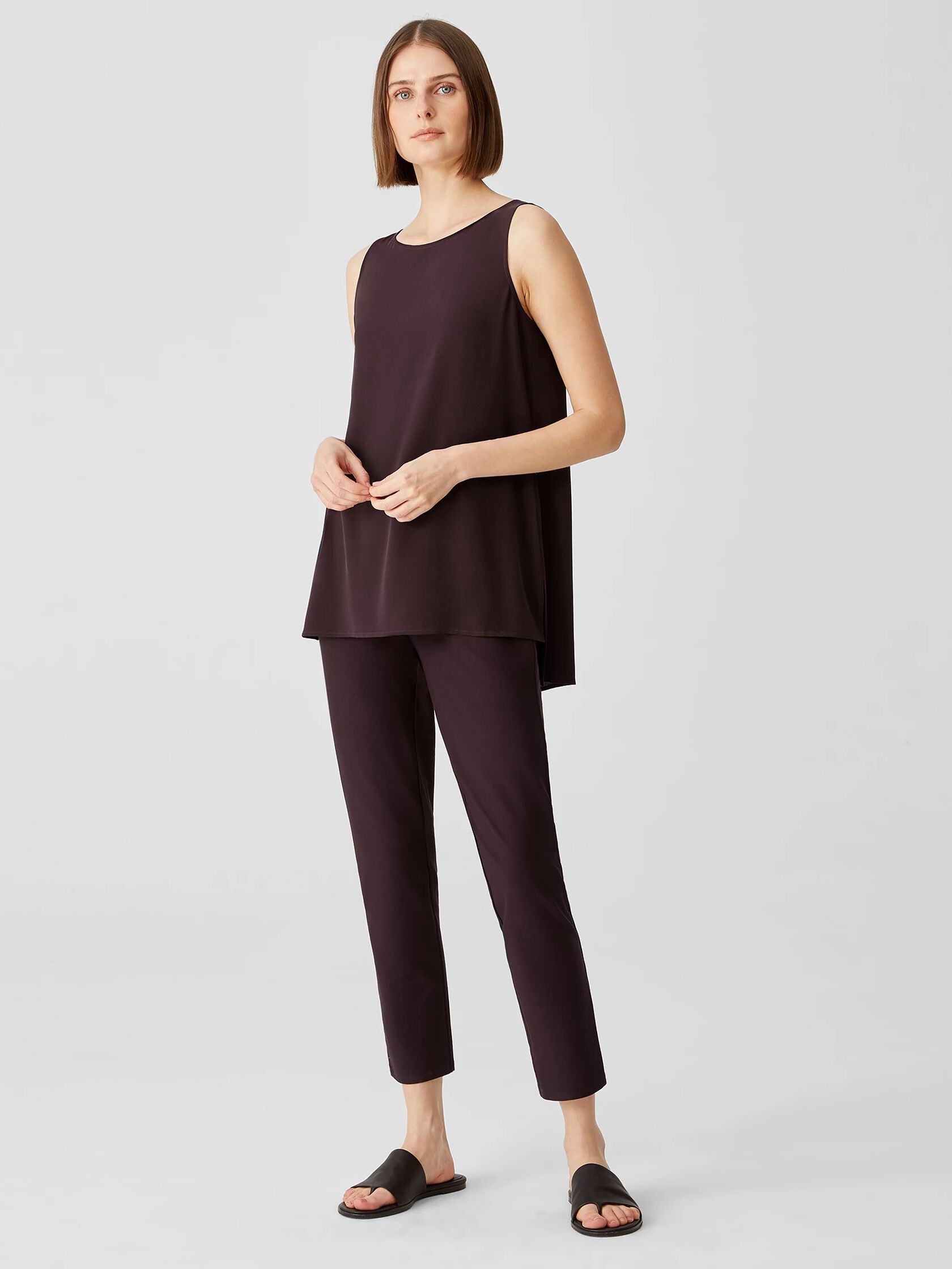 Washable Stretch Crepe High Waisted Pant