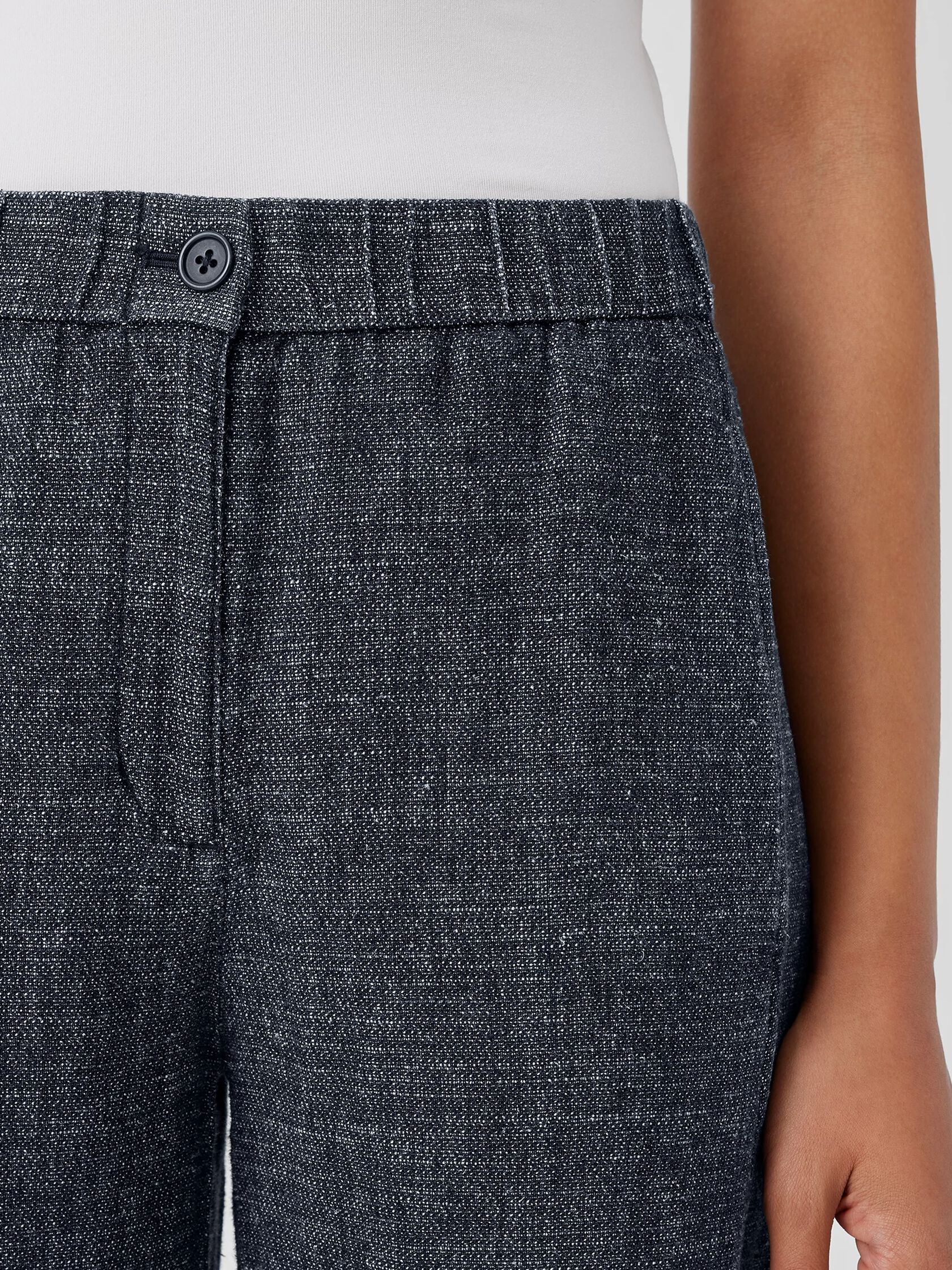 Tweedy Hemp Cotton Wide-Leg Pant