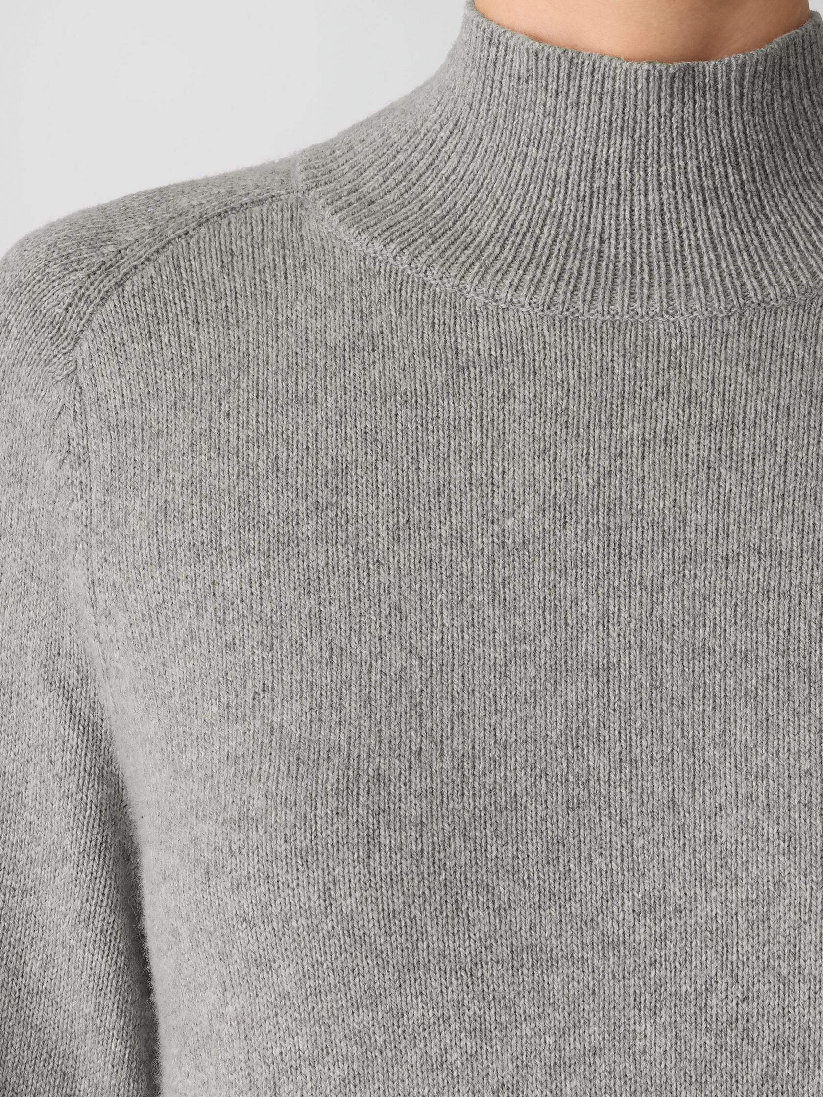 Cotton & Recycled Cashmere Turtleneck Long Top