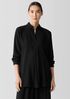Silk Georgette Crepe Stand Collar Top