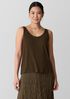 Stretch Silk Jersey Scoop Neck Tank