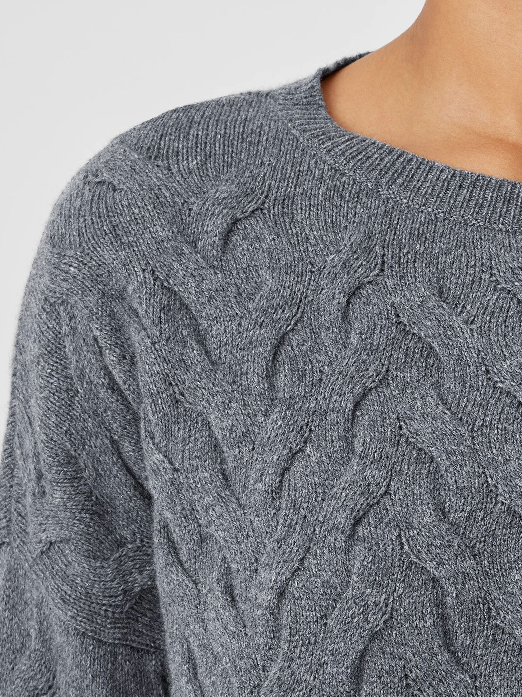 Cotton and Recycled Cashmere Crew Neck Top