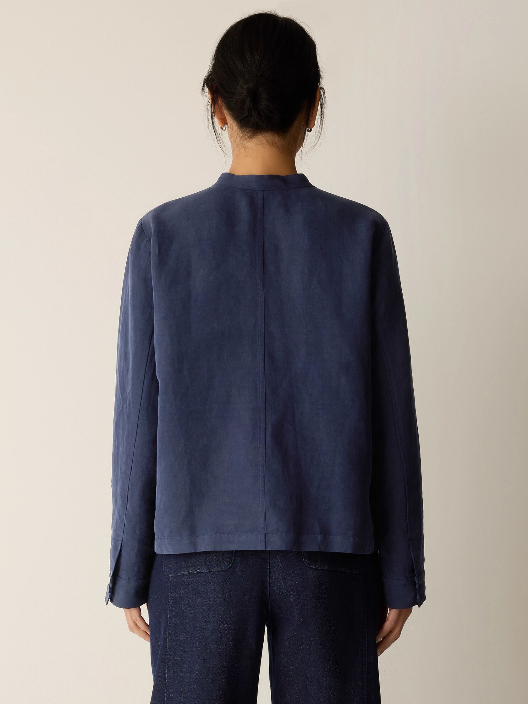 Linen Silk Twill Shirt Jacket