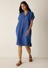 Washed Organic Linen D&eacute;lav&eacute; Notch Collar Dress