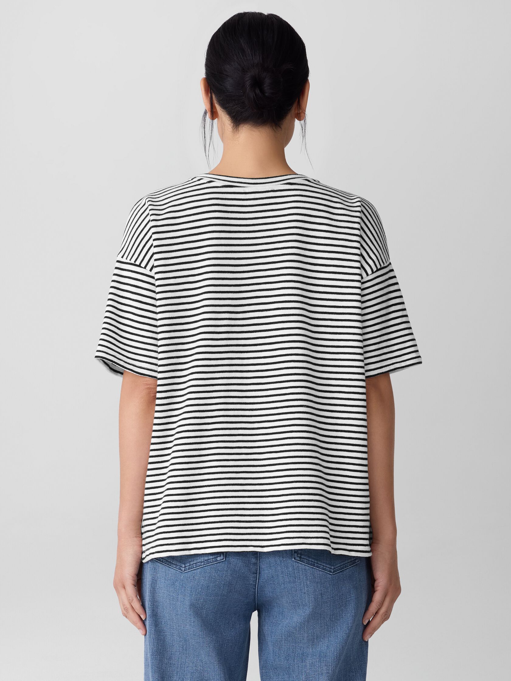 Striped Organic Cotton Slub Box-Top